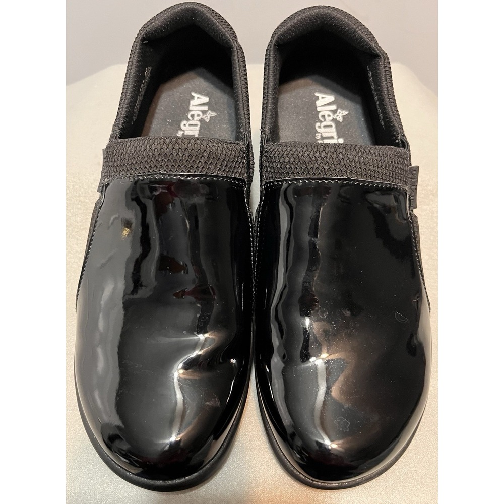 Alegria Black Patent Leather Clogs Comfort‎ Shoes Size 40 US 9.5